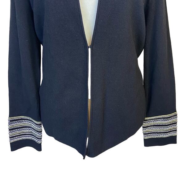 Chico's Embellished Open Cardigan Women's Large Military Career Chic Office NWT - Picture 4 of 12